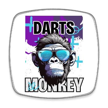 DartsMonkey Sonnenbrillen Motiv - Viereckiger Kühlschrankmagnet - Weiß - Vorne