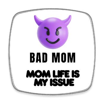 Mom Mood Shirt - Square fridge magnet - white - Front
