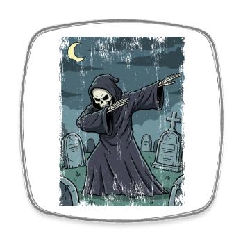 Grim Reaper im nächtlichen Friedhof - Viereckiger Kühlschrankmagnet - Weiß - Vorne