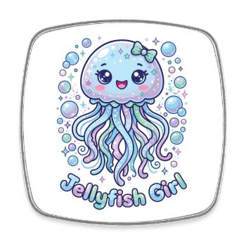 Kawaii Quallenmädchen ästhetische Frauen - Viereckiger Kühlschrankmagnet - Weiß - Vorne