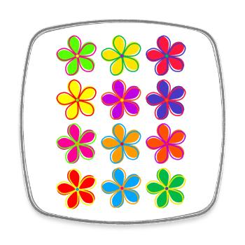 Daisy Flowers - Square fridge magnet - white - Front