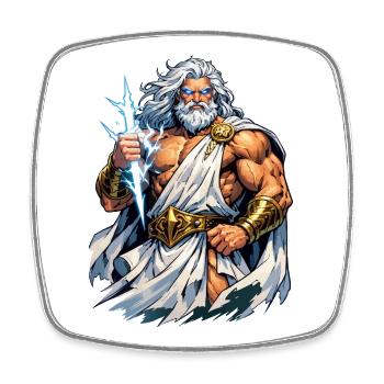 Zeus Warrior - Square fridge magnet - white - Front