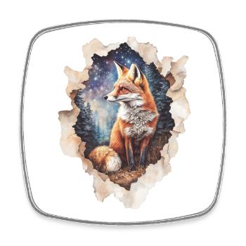 Fuchs Sternenhimmel - Viereckiger Kühlschrankmagnet - Weiß - Vorne