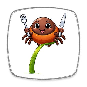 Funny Tick with Cutlery - Square fridge magnet - white - Front