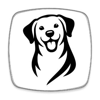 Chien - Magnet carré - blanc - Devant