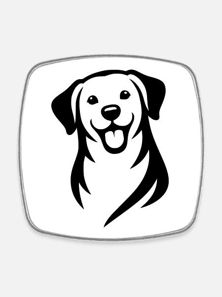 Hund - Viereckiger Kühlschrankmagnet - Weiß