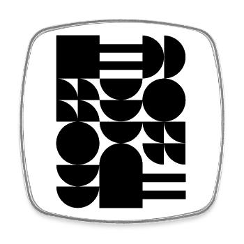 Formes géométriques audacieuses Motif T-shirt - Magnet carré - blanc - Devant