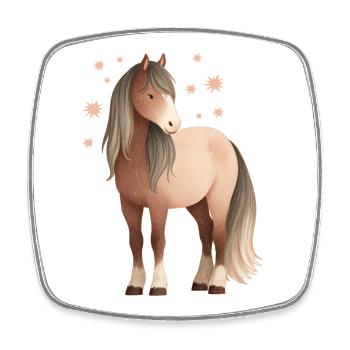 Étoiles de cheval - Magnet carré - blanc - Devant