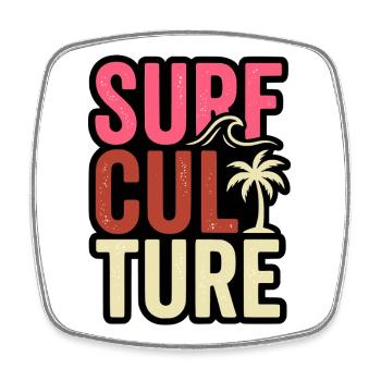 T-shirt de Surfer, sac, sweat à capuche, tasse, casquette - Magnet carré - blanc - Devant