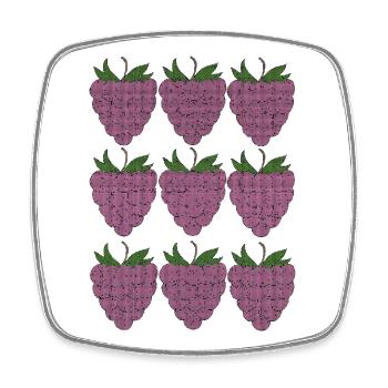 himbeer Muster Textile - Viereckiger Kühlschrankmagnet - Weiß - Vorne