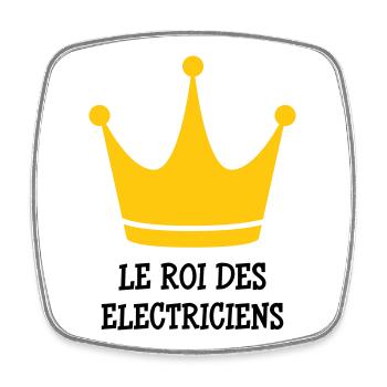 Le Roi des Électriciens : Maître de la Tension - Magnet carré - blanc - Devant