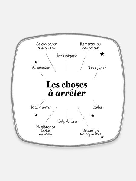 CITATION. MESSAGE. HUMOUR. CITATIONS DRÔLES - Magnet carré - blanc