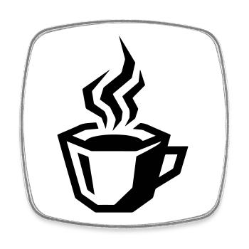 Coffee Symbol Coffee - Square fridge magnet - white - Front