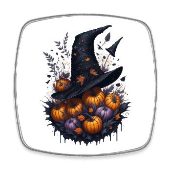 Hexenhut Pumpkin Herbstzauber - Viereckiger Kühlschrankmagnet - Weiß - Vorne