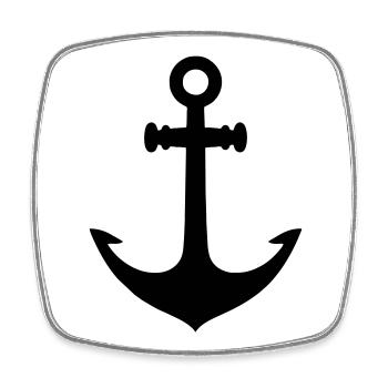 Anchor - Square fridge magnet - white - Front