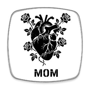 Anatomical Heart Roses Mom - Square fridge magnet - white - Front