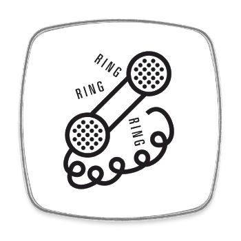 Ring Ring Ring - Viereckiger Kühlschrankmagnet - Weiß - Vorne