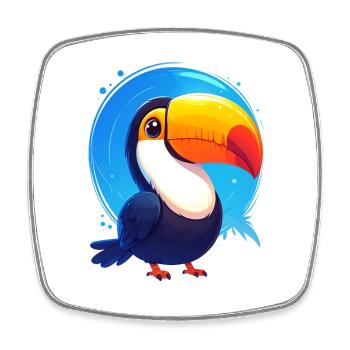 Toucan - Square fridge magnet - white - Front