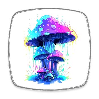 Pilz  - Viereckiger Kühlschrankmagnet - Weiß - Vorne