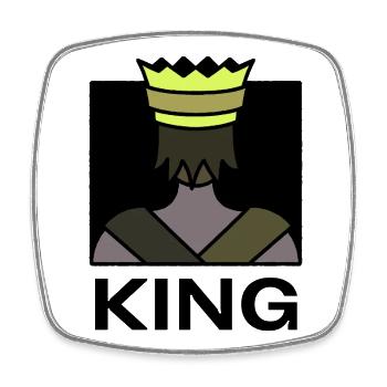 king - Square fridge magnet - white - Front