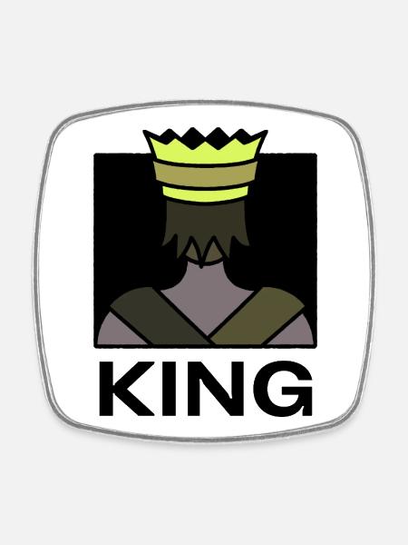 King - Magnet carré - blanc