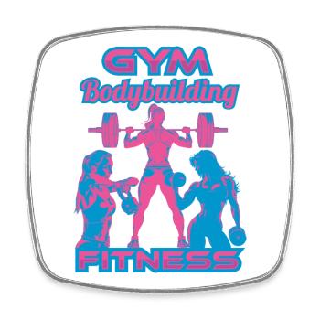 Fitness-gymGirls - Magnet carré - blanc - Devant