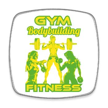 Fitness-gymGirlsG - Magnet carré - blanc - Devant