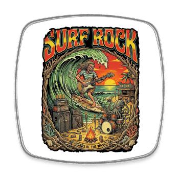 Fête de plage Surf Rock - Magnet carré - blanc - Devant