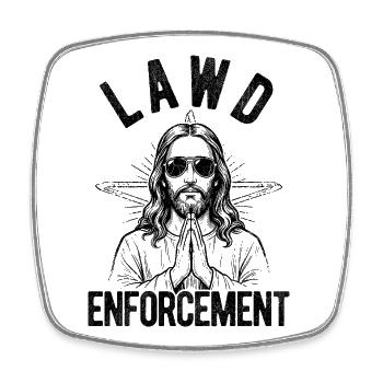 Application de la loi, Jésus, Bible, foi chrétienne - Magnet carré - blanc - Devant