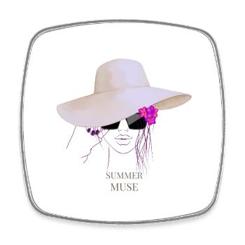 Summer M U S E. Dein Sommer. Dein Style. - Viereckiger Kühlschrankmagnet - Weiß - Vorne