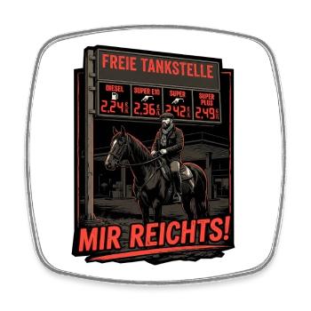 Tanken Benzin Preis Wucher - Viereckiger Kühlschrankmagnet - Weiß - Vorne