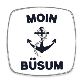 Moin Büsum – Maritimes Anker-Design - Viereckiger Kühlschrankmagnet - Weiß - Vorne