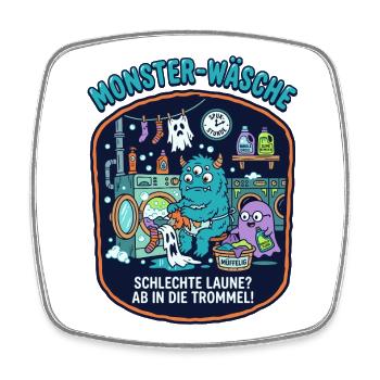 Monster Wäsche Humor Halloween Design - Viereckiger Kühlschrankmagnet - Weiß - Vorne