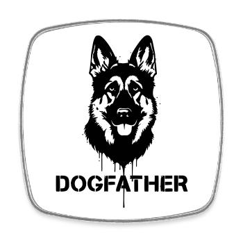 Cooler Dogfather Schäferhund Papa - Viereckiger Kühlschrankmagnet - Weiß - Vorne
