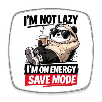 Energiesparmodus Panda - Viereckiger Kühlschrankmagnet - Weiß - Vorne
