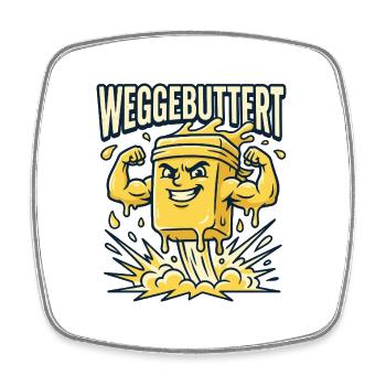 Weggebuttert - Viereckiger Kühlschrankmagnet - Weiß - Vorne