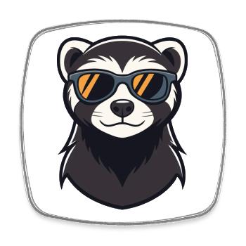 Furet Cool - Magnet carré - blanc - Devant