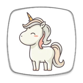 Einhorn - Viereckiger Kühlschrankmagnet - Weiß - Vorne
