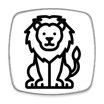 lion - Magnet carré - blanc - Devant
