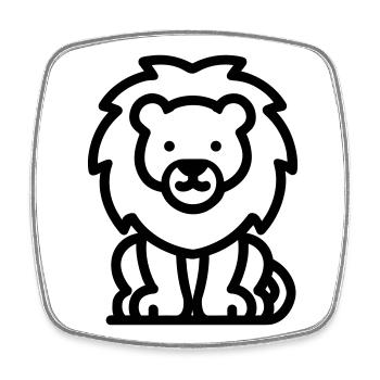 lion - Magnet carré - blanc - Devant