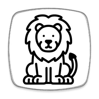 lion - Magnet carré - blanc - Devant