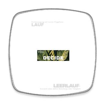 Décisions – Motif Vert Feuille - Magnet carré - blanc - Devant