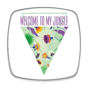 Bienvenue dans la jungle - Magnet carré - blanc - Devant