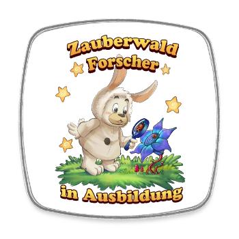 Siggi und der Zauberwald - Forscher in Ausbildung - Viereckiger Kühlschrankmagnet - Weiß - Vorne