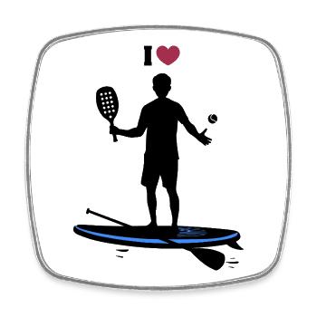 I love padel - humor, paddle and sport - Square fridge magnet - white - Front