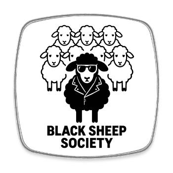 Anticonformiste : Le Cercle des Moutons Noirs - Magnet carré - blanc - Devant