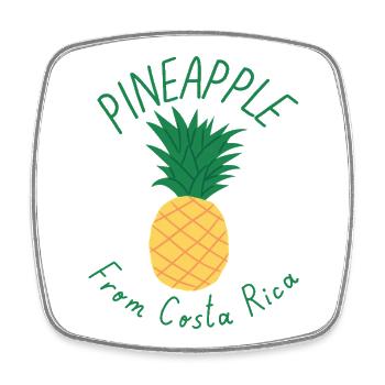 Chemise ananas Costa Rica Été tropical - Magnet carré - blanc - Devant