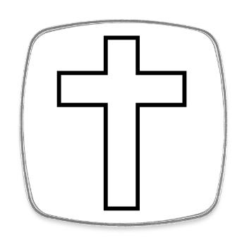 Croix chrétienne - Magnet carré - blanc - Devant