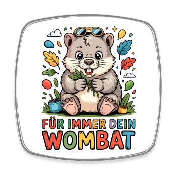 Für Immer Dein Wombat - Viereckiger Kühlschrankmagnet - Weiß - Vorne