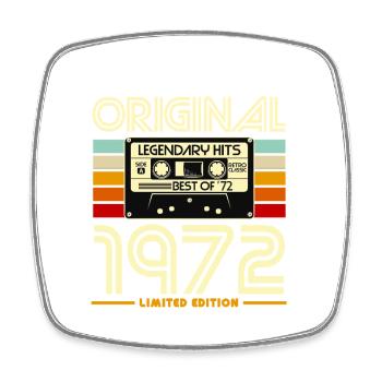 Originale Retro-Kassette von 1972 - Viereckiger Kühlschrankmagnet - Weiß - Vorne